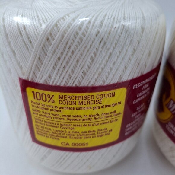 3 South Maid Crochet Thread White W0100 Sz 10 - 100% Mercerised Cotton READ! - Picture 5 of 8